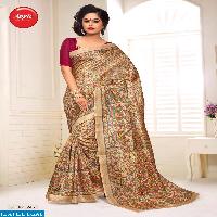 apple madhu bani Wholesale khadi silk printed Saree